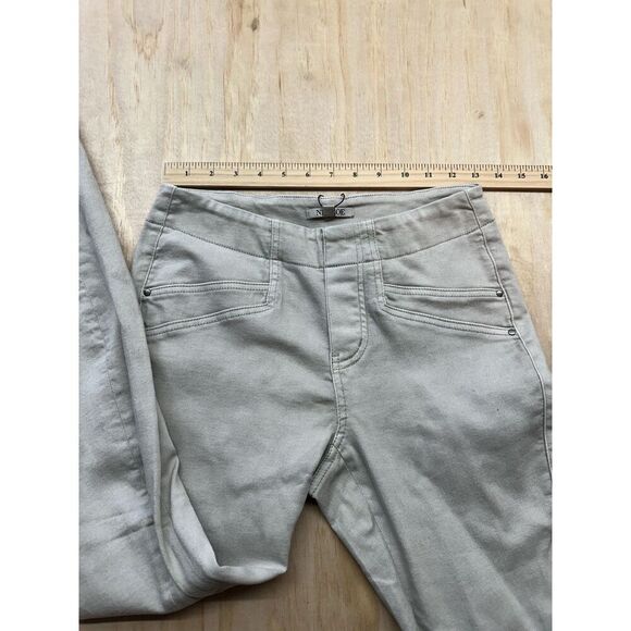 Nic + Zoe 5 Pocket Mid Rise Denim Straight Leg Ankle 2 Acorn BeigePull On Jeans - Picture 3 of 6